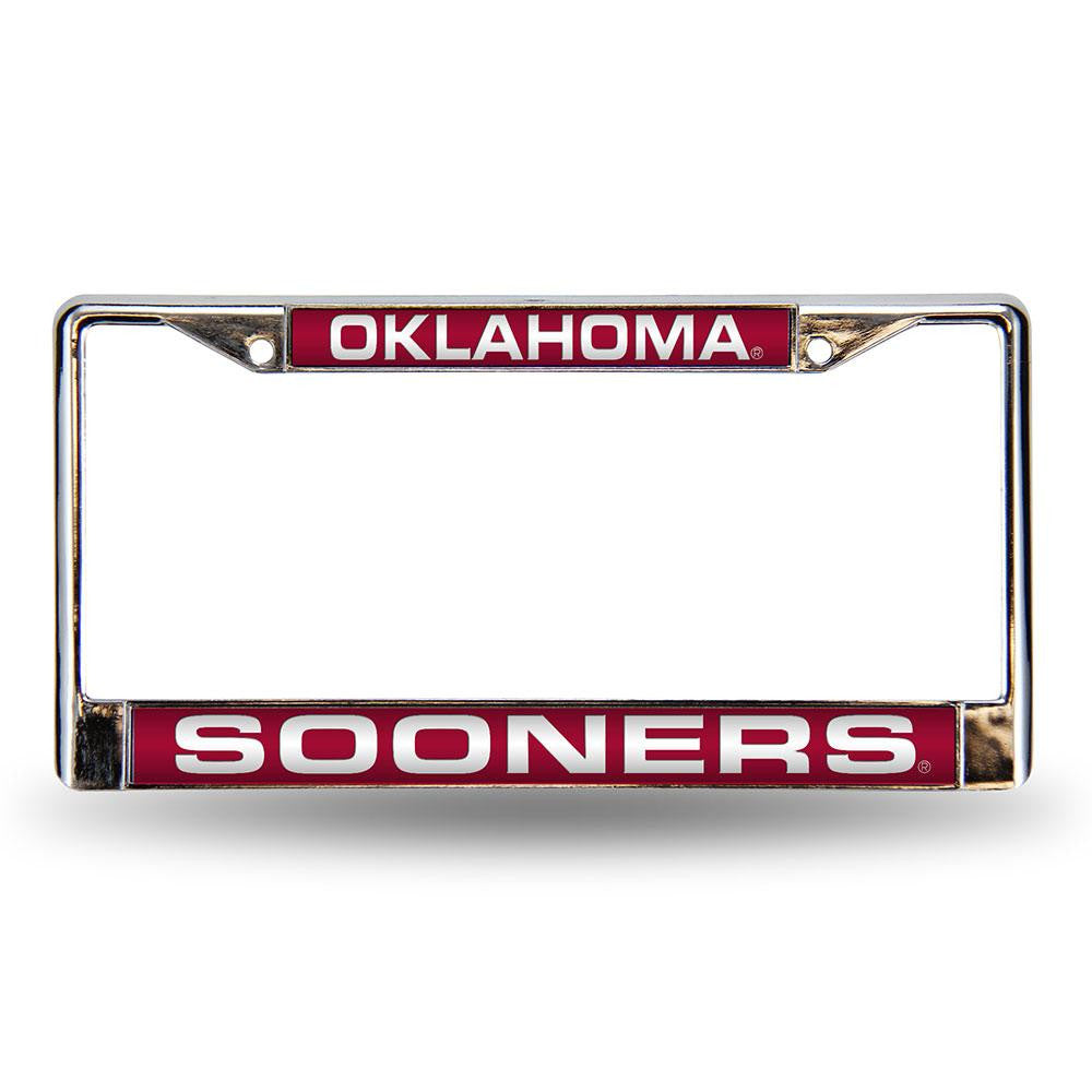 Oklahoma Sooners Ncaa Chrome Laser Cut License Plate Frame