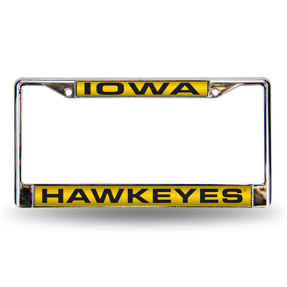 Iowa Hawkeyes Ncaa Chrome Laser Cut License Plate Frame