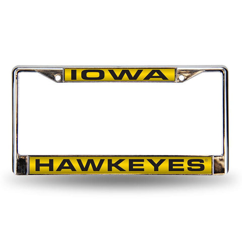 Iowa Hawkeyes Ncaa Chrome Laser Cut License Plate Frame