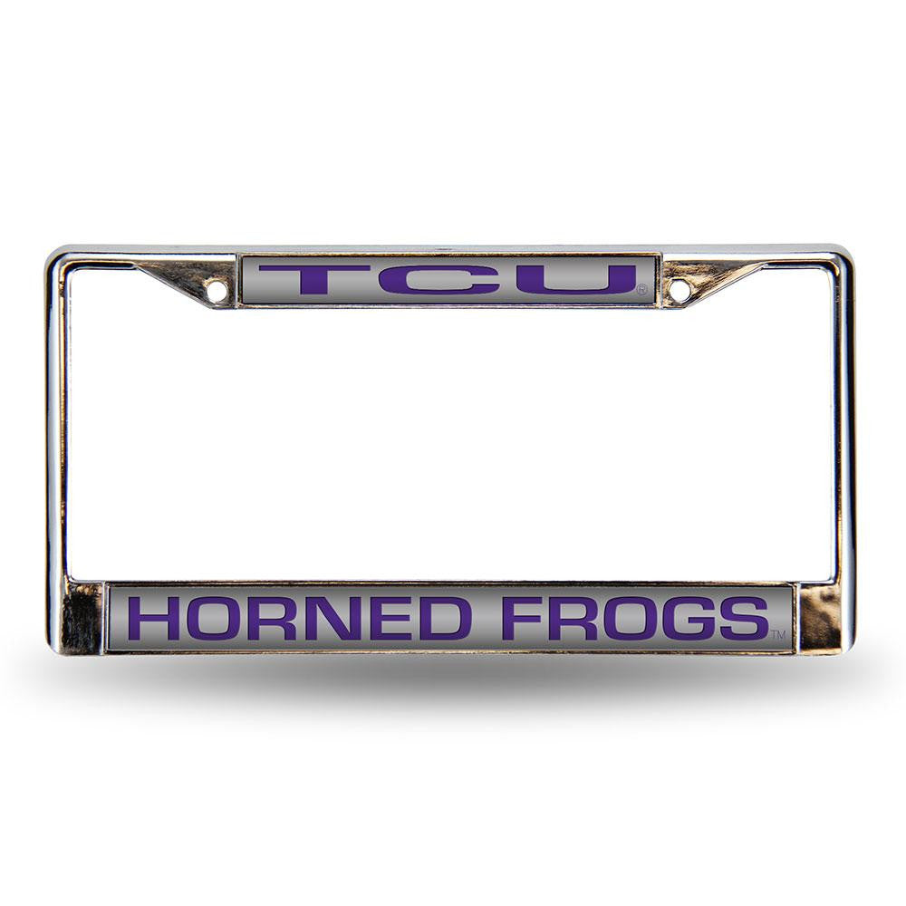 Texas Christian Horned Frogs Ncaa Chrome Laser Cut License Plate Frame