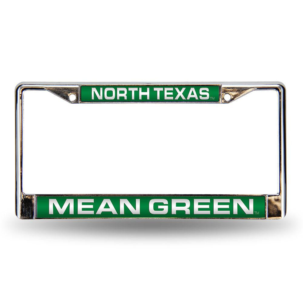 North Texas Mean Green Ncaa Chrome Laser Cut License Plate Frame