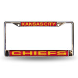 Kansas City Chiefs NFL Laser Chrome License Plate Frame