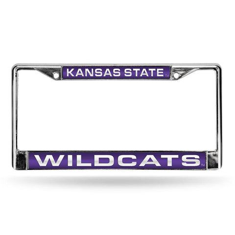 Kansas State Wildcats Ncaa Chrome Laser Cut License Plate Frame