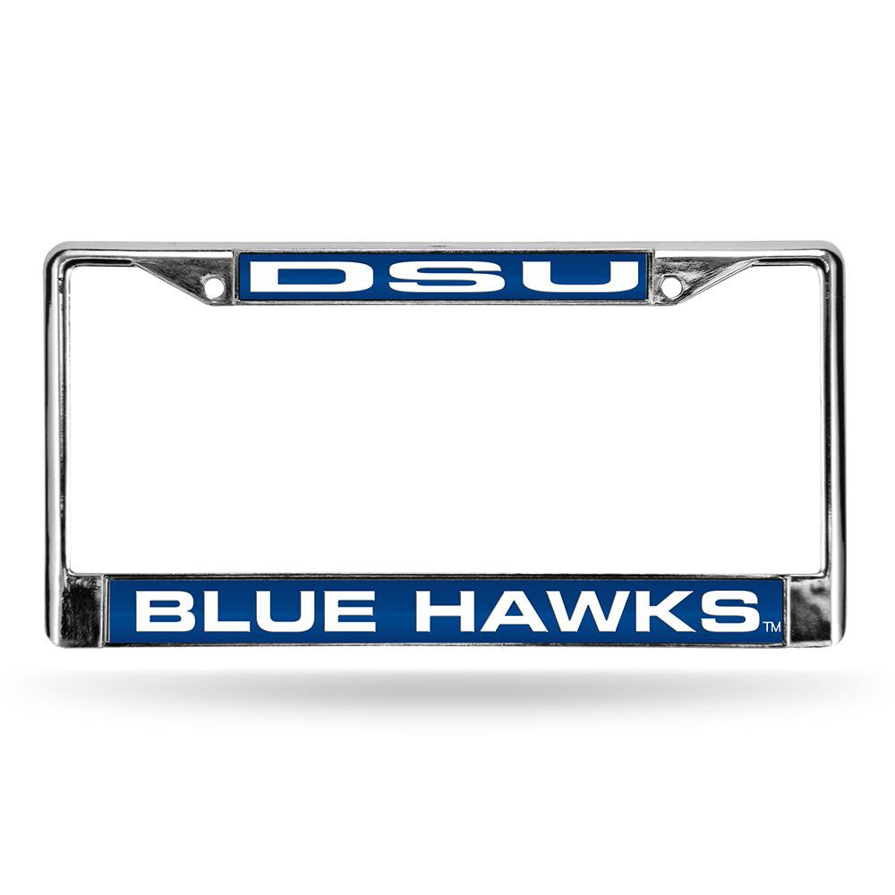 Dsu Bluehawks Ncaa Chrome Laser Cut License Plate Frame