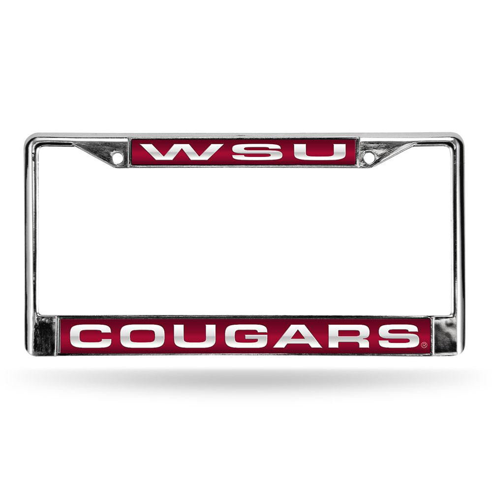 Washington State Cougars Ncaa Chrome Laser Cut License Plate Frame