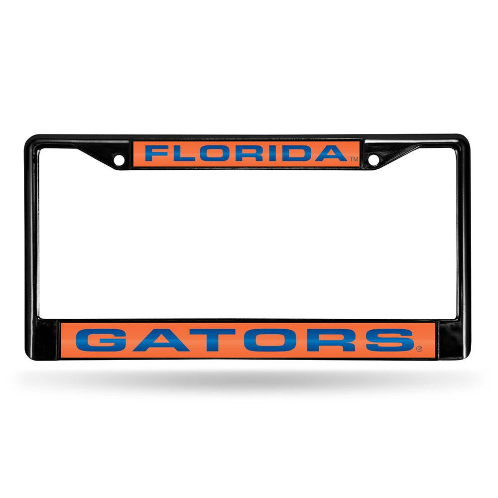 Florida Gators Ncaa Black Chrome Laser Cut License Plate Frame