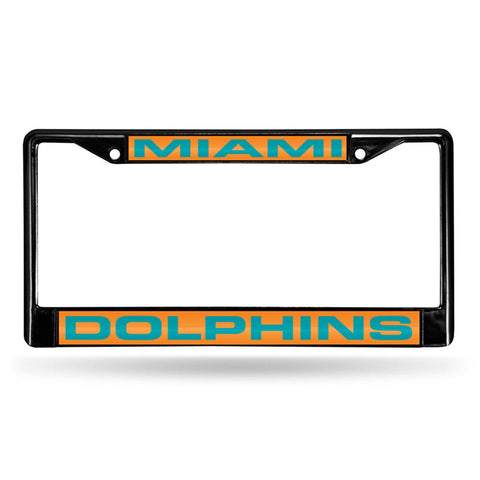 Miami Dolphins Nfl Laser Cut Black License Plate Frame