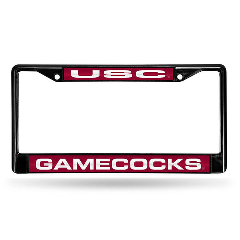 South Carolina Gamecocks Ncaa Black Chrome Laser Cut License Plate Frame