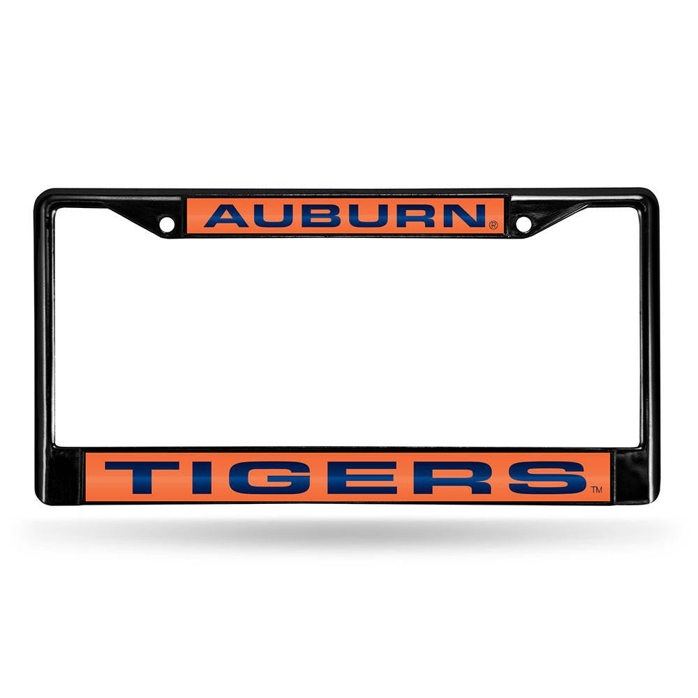 Auburn Tigers Ncaa Black Chrome Laser Cut License Plate Frame