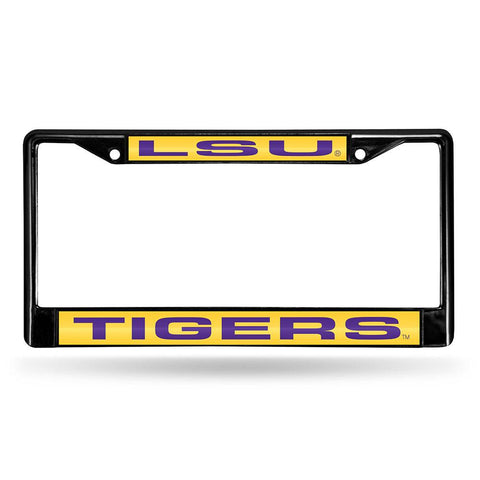 Louisiana Lafayette Ragin Cajuns Ncaa Black Chrome Laser Cut License Plate Frame