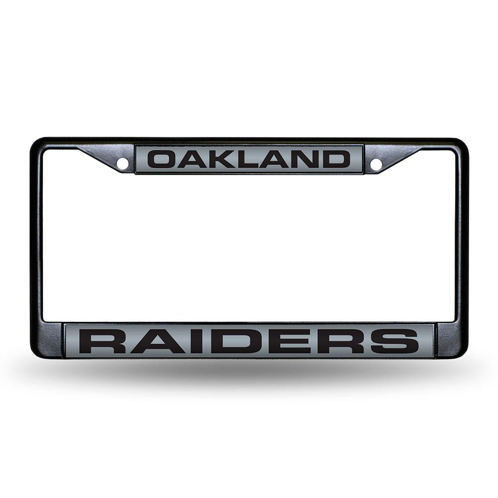 Oakland Raiders NFL Laser Cut Black License Plate Frame