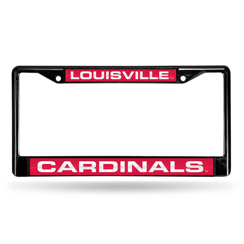 Louisville Cardinals Ncaa Black Chrome Laser Cut License Plate Frame