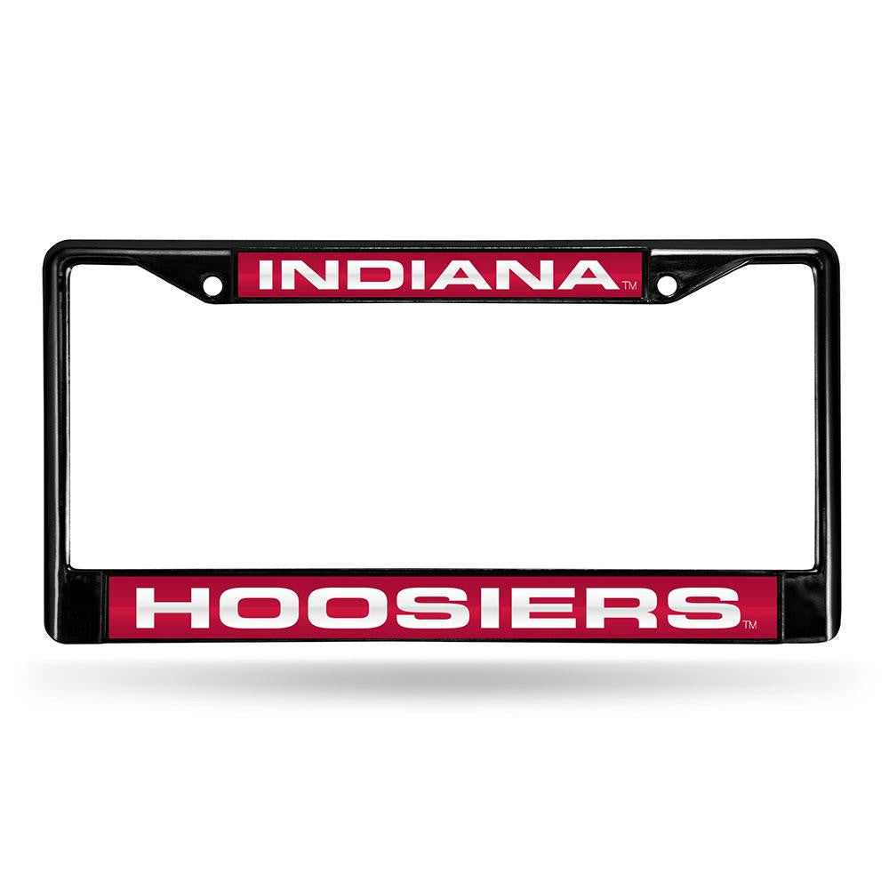 Indiana Hoosiers Ncaa Black Chrome Laser Cut License Plate Frame