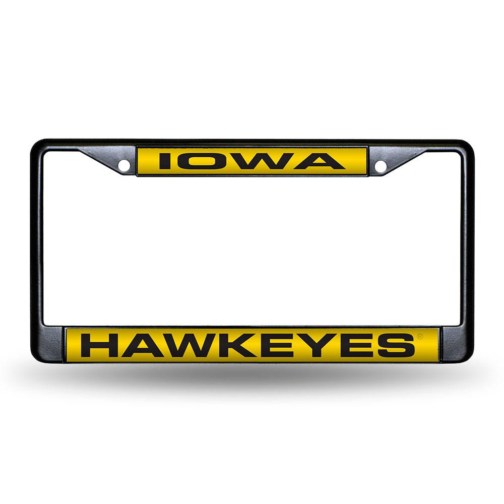 Iowa Hawkeyes Ncaa Laser Cut Black License Plate Frame