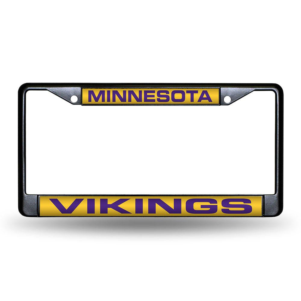 Minnesota Vikings NFL Laser Cut Black License Plate Frame