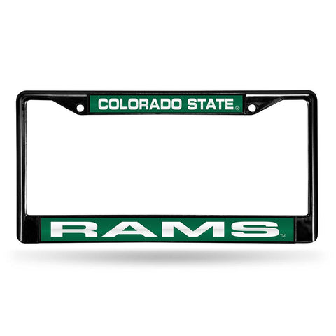 Colorado State Rams Ncaa Black Chrome Laser Cut License Plate Frame