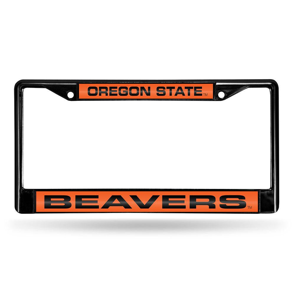 Oregon State Beavers Ncaa Black Chrome Laser Cut License Plate Frame