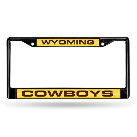 Wyoming Cowboys Ncaa Laser Cut Black License Plate Frame
