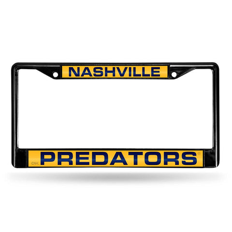 Nashville Predators NHL Laser Cut Black License Plate Frame