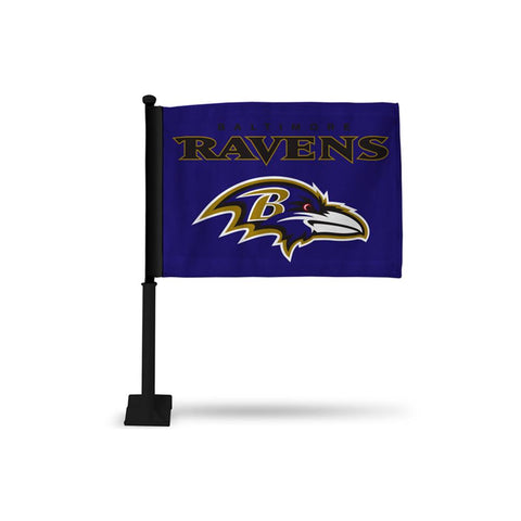 Baltimore Ravens Nfl Car Flag (black Pole)