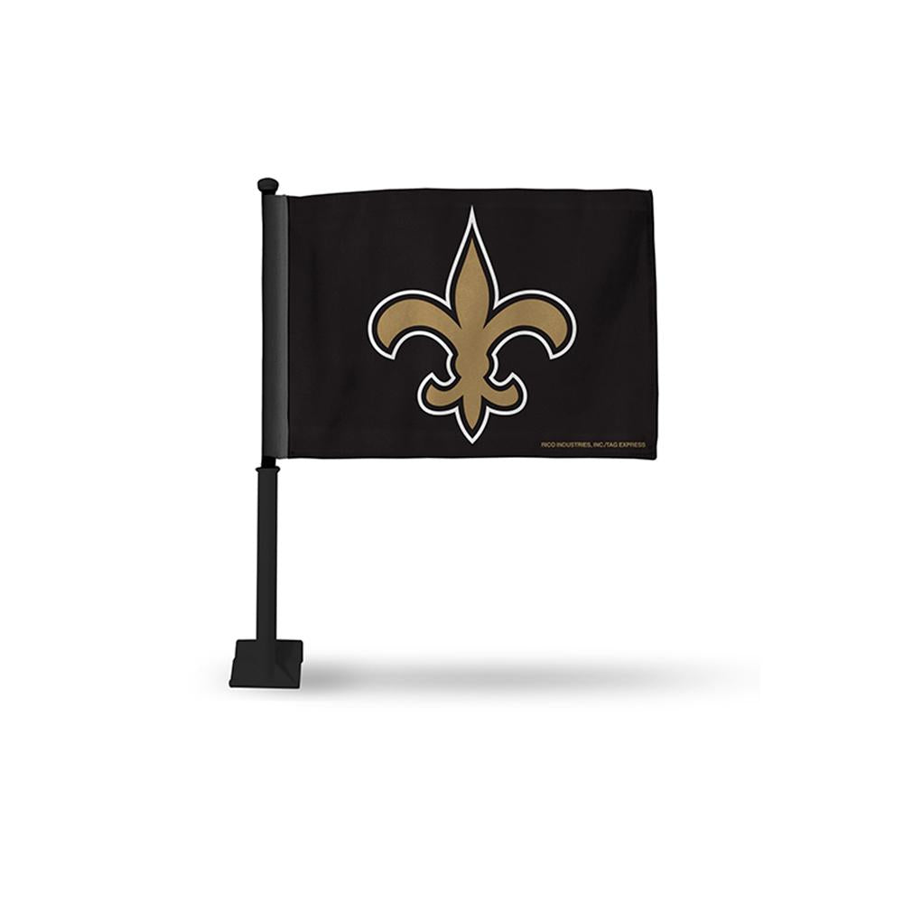 New Orleans Saints Nfl Car Flag (black Pole)