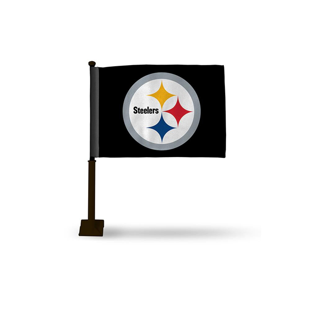 Pittsburgh Steelers Nfl Car Flag (black Pole)