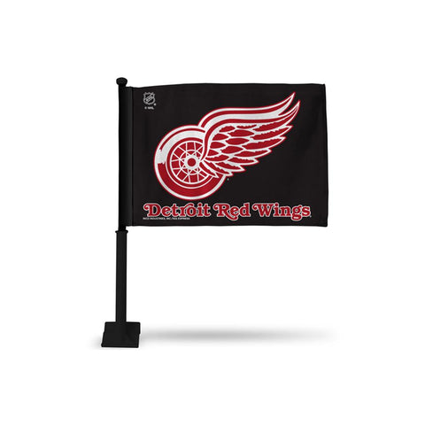 Detroit Red Wings Nhl Car Flag (black Pole)