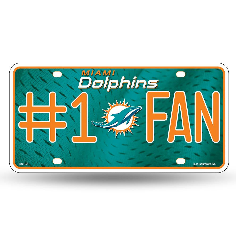 Miami Dolphins Nfl Metal Tag License Plate (#1 Fan)