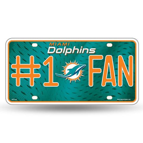 Miami Dolphins Nfl Metal Tag License Plate (#1 Fan)