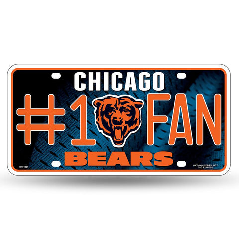 Chicago Bears Nfl Metal Tag License Plate (#1 Fan)