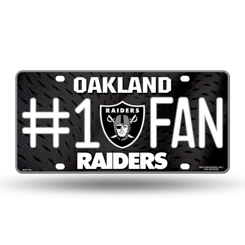 Oakland Raiders Nfl Metal Tag License Plate (#1 Fan)