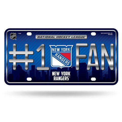 New York Rangers Nhl Metal Tag License Plate (#1 Fan)