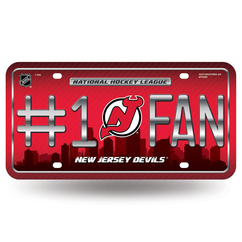 New Jersey Devils Nhl Metal Tag License Plate (#1 Fan)