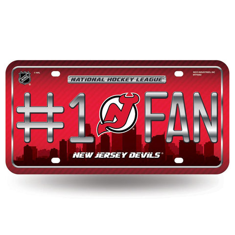 New Jersey Devils Nhl Metal Tag License Plate (#1 Fan)