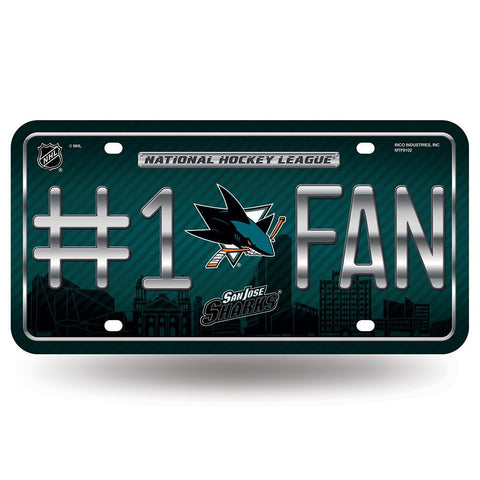 San Jose Sharks Nhl Metal Tag License Plate (#1 Fan)