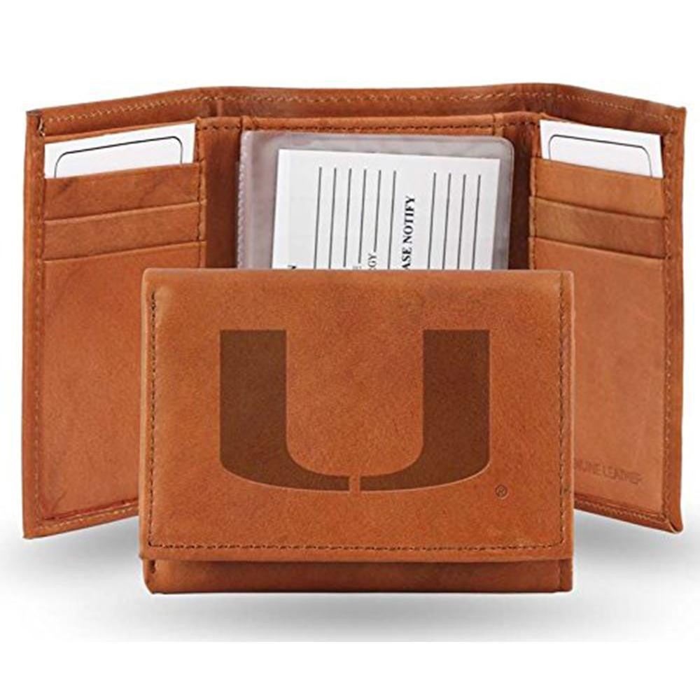 Miami Hurricanes Ncaa Manmade Leather Tri-fold