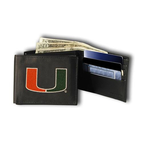 Miami Hurricanes Ncaa Embroidered Billfold Wallet