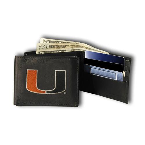 Miami Hurricanes Ncaa Embroidered Trifold Wallet