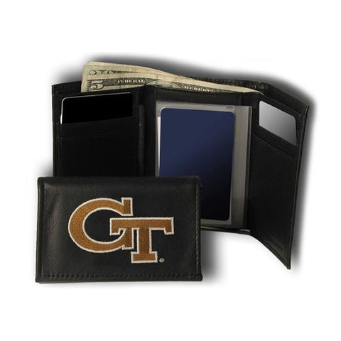 Georgia Tech Yellowjackets Ncaa Embroidered Trifold Wallet