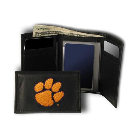 Clemson Tigers Ncaa Embroidered Trifold Wallet