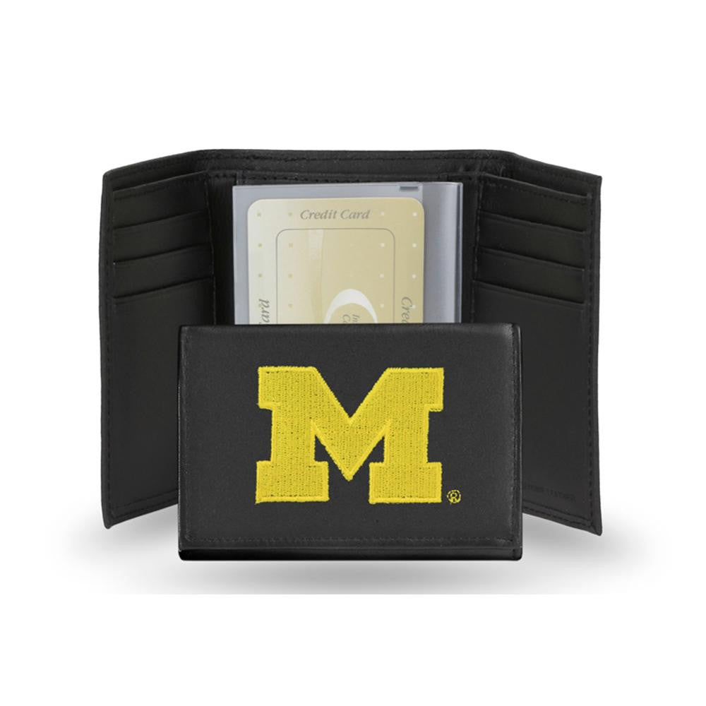 Michigan Wolverines Ncaa Embroidered Trifold Wallet