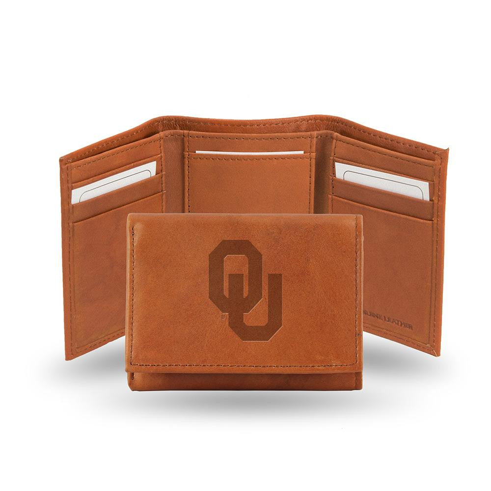 Oklahoma Sooners  Tri-fold Wallet (pecan Cowhide)