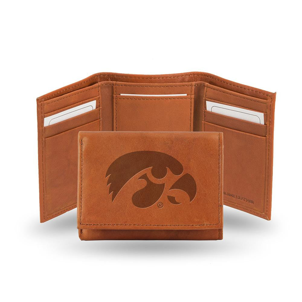 Iowa Hawkeyes  Tri-fold Wallet (pecan Cowhide)