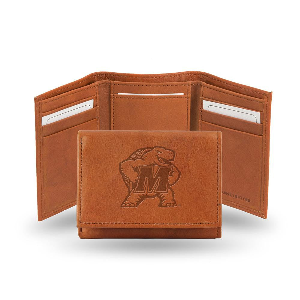 Maryland Terps  Tri-fold Wallet (pecan Cowhide)