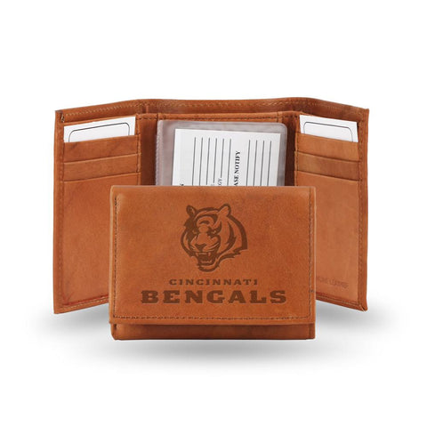 Cincinnati Bengals NFL Tri-Fold Wallet (Pecan Cowhide)