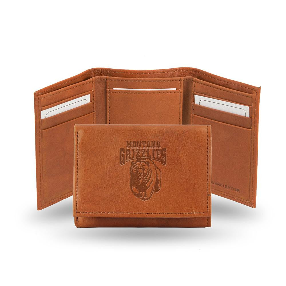 Montana Grizzlies  Tri-fold Wallet (pecan Cowhide)