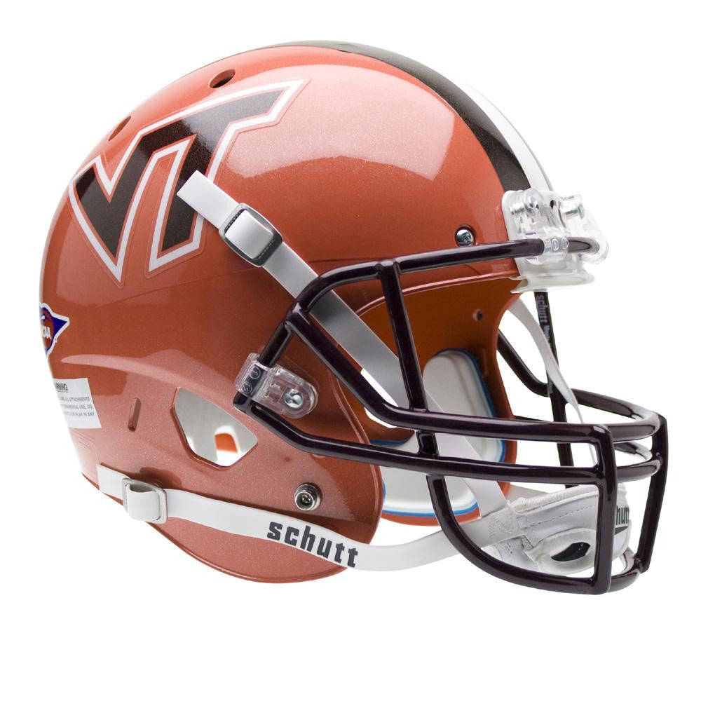 Virginia Tech Hokies Ncaa Replica Air Xp Full Size Helmet (alternate Orange W- Stripe 4)