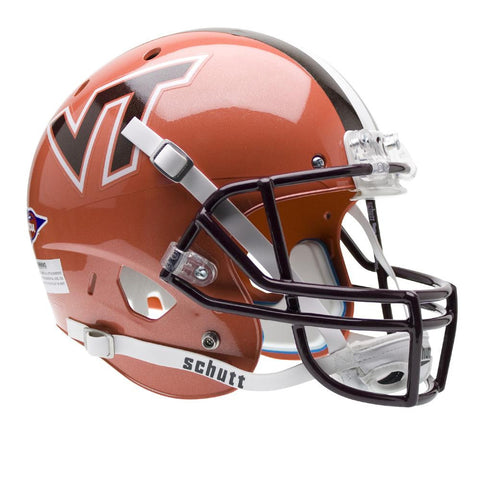 Virginia Tech Hokies Ncaa Replica Air Xp Full Size Helmet (alternate Orange W- Stripe 4)