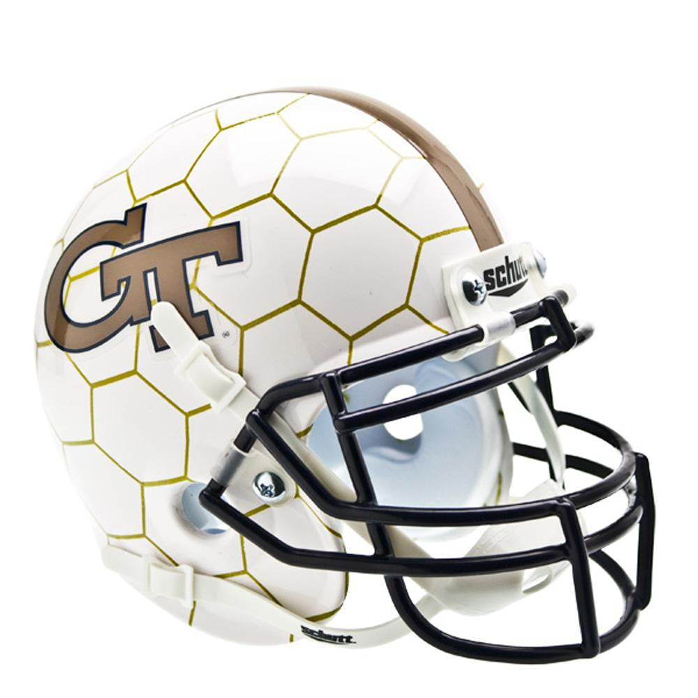 Georgia Tech Yellowjackets Ncaa Authentic Mini 1-4 Size Helmet (alternate Honeycomb 1)