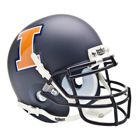 Illinois Fighting Illini Ncaa Authentic Mini 1-4 Size Helmet (alternate Navy 1)